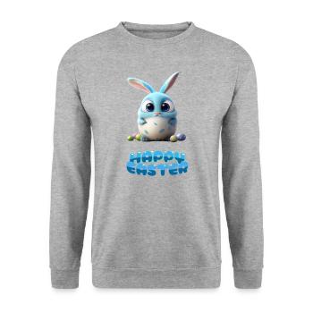 Funny Cute Happy Easter Bunny - Unisex Sweatshirt - salt & pepper - Front - Alina (178cm) & Michal (187cm)