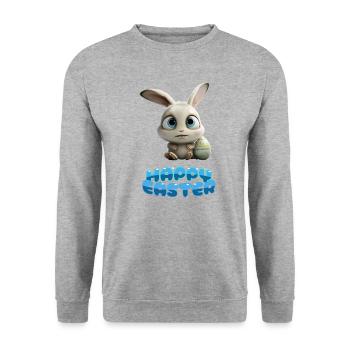 Funny Cute Happy Easter Bunny - Unisex Sweatshirt - salt & pepper - Front - Alina (178cm) & Michal (187cm)