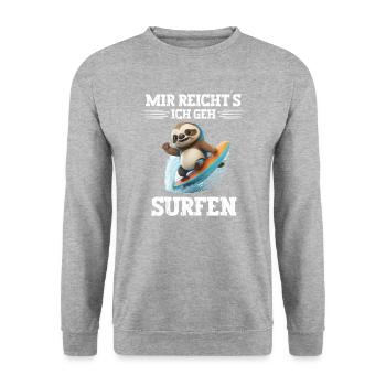 Mir reichts ich geh Surfen Windsurfer Spruch - Unisex Pullover - Weißgrau meliert - Vorne - Alina (178cm) & Michal (187cm)