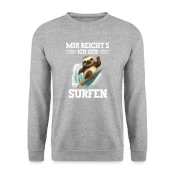 Mir reichts ich geh Surfen Windsurfer Spruch - Unisex Pullover - Weißgrau meliert - Vorne - Alina (178cm) & Michal (187cm)