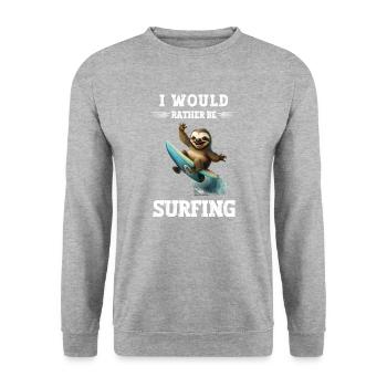 I'm enough I'm going surfing Windsurfer saying - Unisex Sweatshirt - salt & pepper - Front - Alina (178cm) & Michal (187cm)