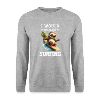 I'm enough I'm going surfing Windsurfer saying - Unisex Sweatshirt - salt & pepper - Front - Alina (178cm) & Michal (187cm)