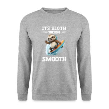 I'm enough I'm going surfing Windsurfer saying - Unisex Sweatshirt - salt & pepper - Front - Alina (178cm) & Michal (187cm)