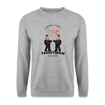 Fireden für die welt - Unisex Pullover - Weißgrau meliert - Vorne - Alina (178cm) & Michal (187cm)