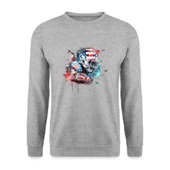 American Football Sport Present - Unisex Sweatshirt - salt & pepper - Front - Alina (178cm) & Michal (187cm)