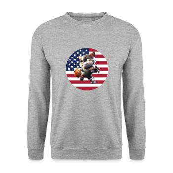 American Football Sport Present - Unisex Sweatshirt - salt & pepper - Front - Alina (178cm) & Michal (187cm)