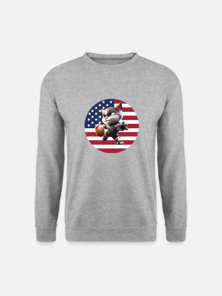 American Football Sport Present - Unisex Pullover - Weißgrau meliert