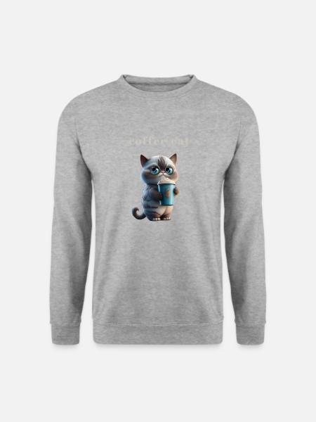 Coffee, cat, coffee lover, epicurean - Unisex Sweatshirt - salt & pepper