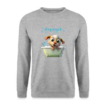 Funny Dog Motif Pet Dog Lingerie - Unisex Sweatshirt - salt & pepper - Front - Alina (178cm) & Michal (187cm)