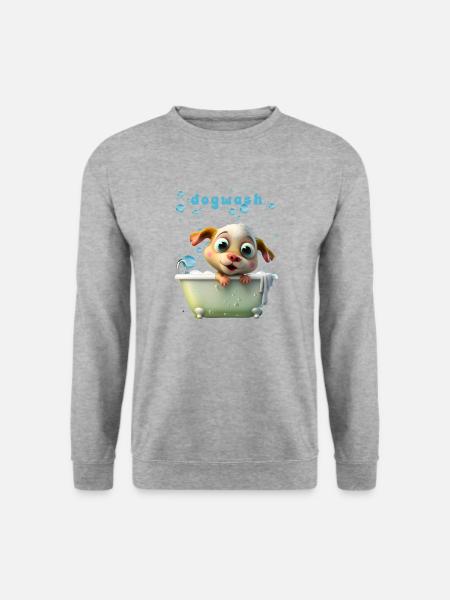 Lustiges Hunde Motiv Haustier Hunde Wäsche - Unisex Pullover - Weißgrau meliert