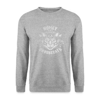 Cat Motif Domestic Cat Cat Love Homey - Unisex Sweatshirt - salt & pepper - Front - Alina (178cm) & Michal (187cm)