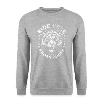 Motorcycle Biker Sense of Freedom Life Love - Unisex Sweatshirt - salt & pepper - Front - Alina (178cm) & Michal (187cm)