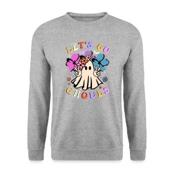 Costume d’Halloween - Lets Go Ghouls Creepy - Sweat-shirt Unisexe - gris chiné - Devant - Alina (178cm) & Michal (187cm)