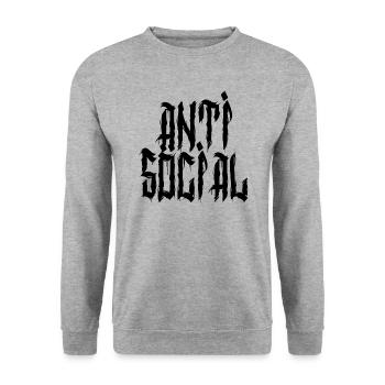 Anti Social - Unisex Pullover - Weißgrau meliert - Vorne - Alina (178cm) & Michal (187cm)