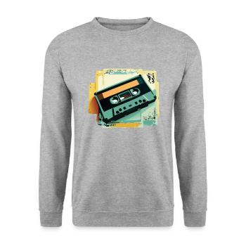Kassette - Unisex Pullover - Weißgrau meliert - Vorne - Alina (178cm) & Michal (187cm)
