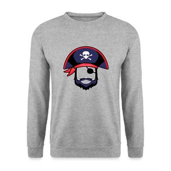 Karneval Piraten Kostüm - Unisex Pullover - Weißgrau meliert - Vorne - Alina (178cm) & Michal (187cm)