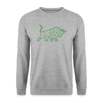 Stock Market Bull - Unisex Sweatshirt - salt & pepper - Front - Alina (178cm) & Michal (187cm)