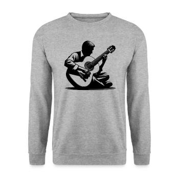 Classical Guitarist - Unisex Sweatshirt - salt & pepper - Front - Alina (178cm) & Michal (187cm)