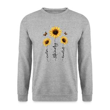 Fleurs d’été Fleur Inspiration Dicton de motivation - Sweat-shirt Unisexe - gris chiné - Devant - Alina (178cm) & Michal (187cm)
