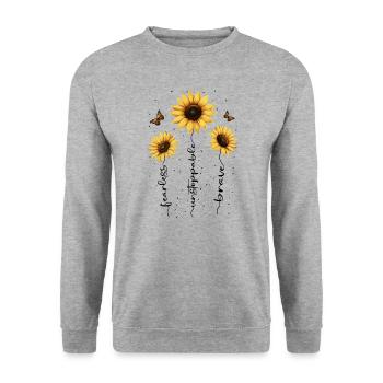 Fleurs d’été Fleur Inspiration Dicton de motivation - Sweat-shirt Unisexe - gris chiné - Devant - Alina (178cm) & Michal (187cm)