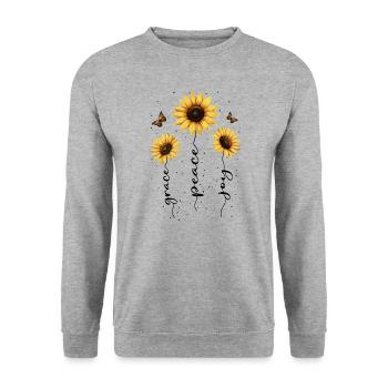 Fleurs d’été Fleur Inspiration Dicton de motivation - Sweat-shirt Unisexe - gris chiné - Devant - Alina (178cm) & Michal (187cm)