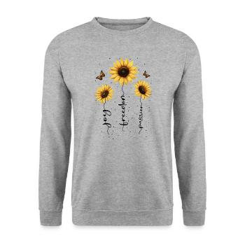 Fleurs d’été Fleur Inspiration Dicton de motivation - Sweat-shirt Unisexe - gris chiné - Devant - Alina (178cm) & Michal (187cm)