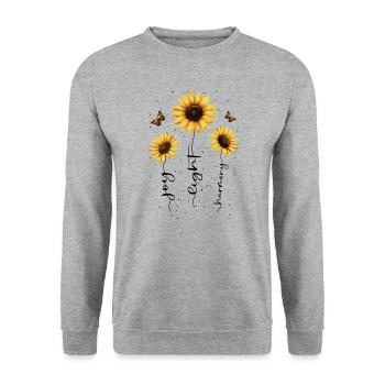 Fleurs d’été Fleur Inspiration Dicton de motivation - Sweat-shirt Unisexe - gris chiné - Devant - Alina (178cm) & Michal (187cm)
