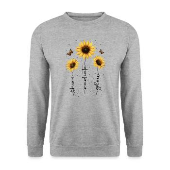 Fleurs d’été Fleur Inspiration Dicton de motivation - Sweat-shirt Unisexe - gris chiné - Devant - Alina (178cm) & Michal (187cm)