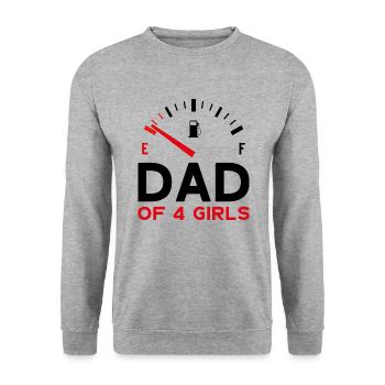 PAPA DE 4 FILLES FÊTE DES PÈRES - Sweat-shirt Unisexe - gris chiné - Devant - Alina (178cm) & Michal (187cm)