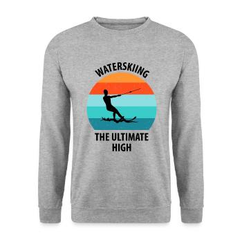 Water skis, water skis, water skiers - Unisex Sweatshirt - salt & pepper - Front - Alina (178cm) & Michal (187cm)