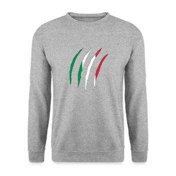 Italy - Unisex Pullover - Weißgrau meliert - Vorne - Alina (178cm) & Michal (187cm)