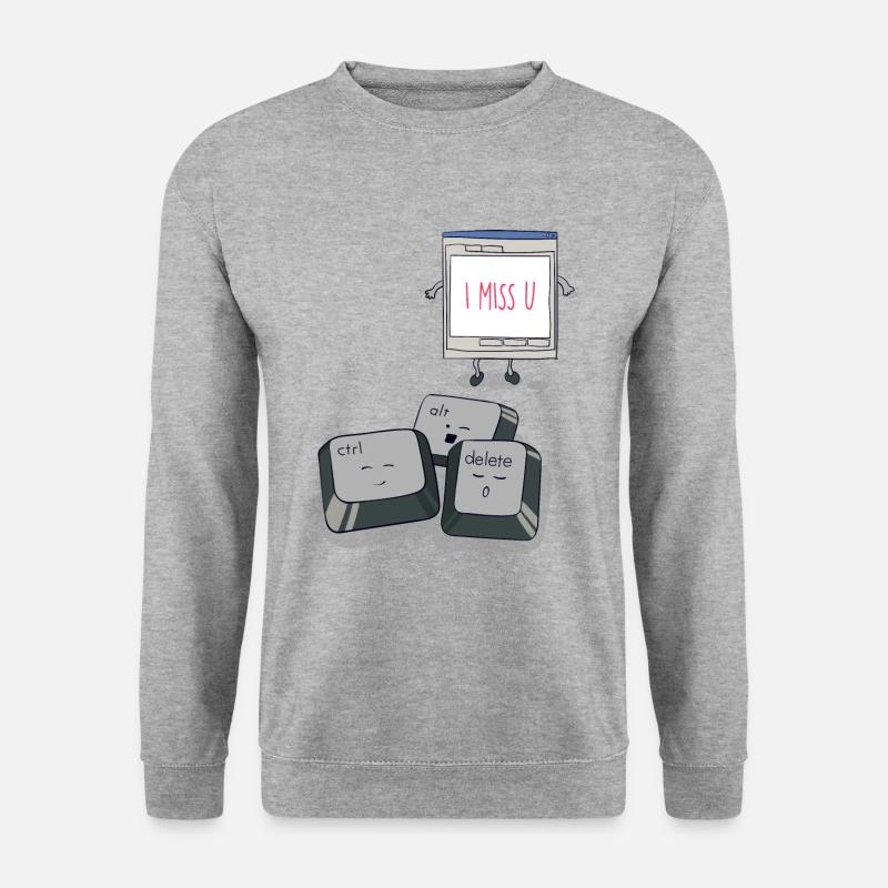Ich vermisse Sie CAD Tastatur - computer - Unisex Pullover - Weißgrau meliert