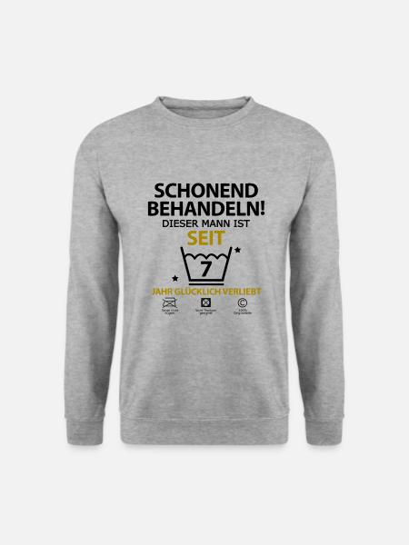 Sieben 7 jahre Jährige Beziehung Mann Freund - Unisex Pullover - Weißgrau meliert