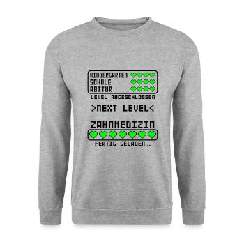 Zahnmedizin Zahnarzt Examen Studium bestanden - Unisex Pullover - Weißgrau meliert - Vorne - Alina (178cm) & Michal (187cm)