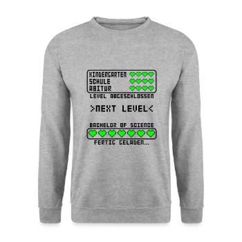 Bachelor of Science B.sc Studium bestanden - Unisex Pullover - Weißgrau meliert - Vorne - Alina (178cm) & Michal (187cm)