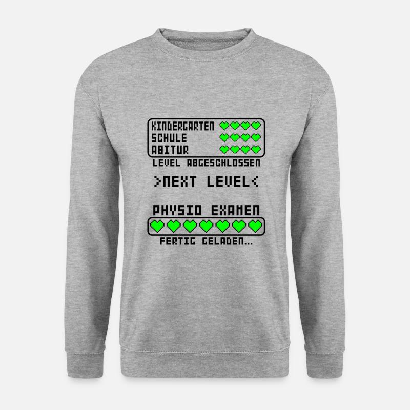 Physio Physiotherapie Studium Examen bestanden - Unisex Pullover - Weißgrau meliert