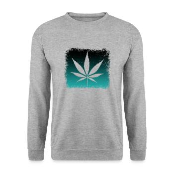 Ganja Weed Kiffen - Unisex Pullover - Weißgrau meliert - Vorne - Alina (178cm) & Michal (187cm)