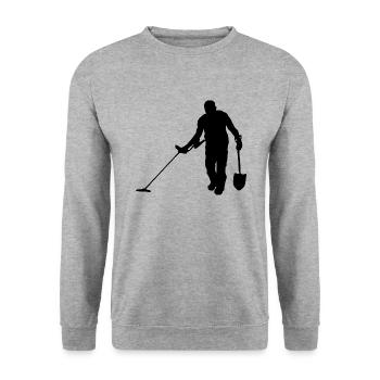In search of the treasure with metal detector - Unisex Sweatshirt - salt & pepper - Front - Alina (178cm) & Michal (187cm)