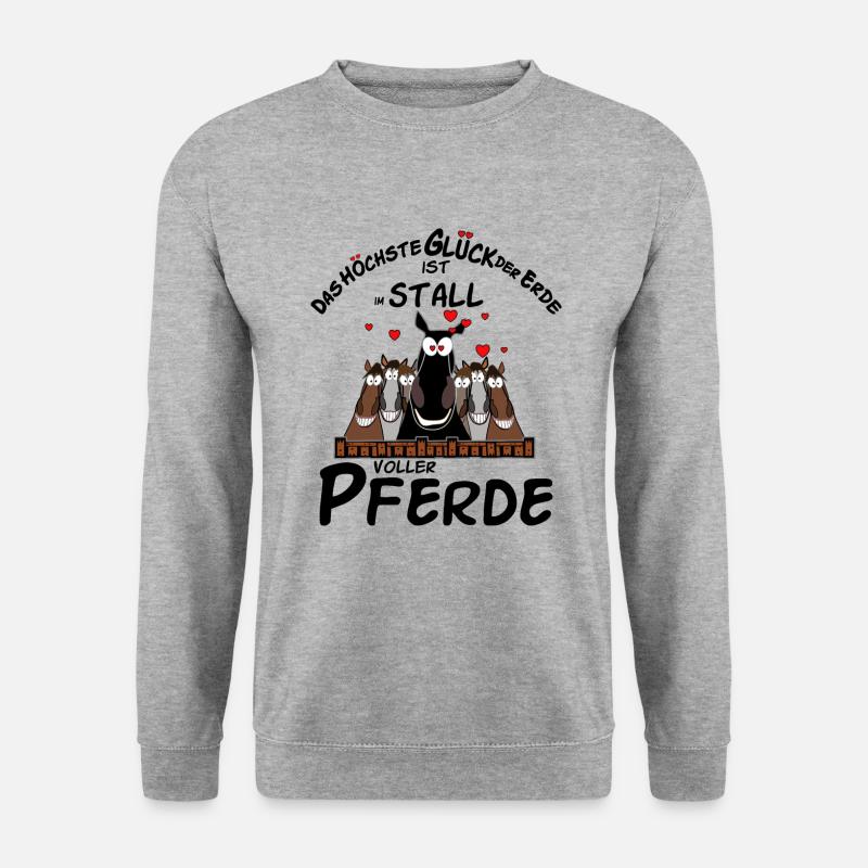 Pferdespruch - Unisex Pullover - Weißgrau meliert
