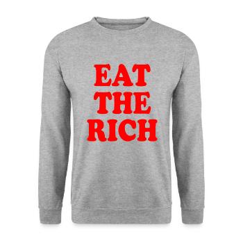 Eat the rich - Sweat-shirt Unisexe - gris chiné - Devant - Alina (178cm) & Michal (187cm)