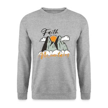 Faith can move Mountains, Matthew 17:20 - Unisex Sweatshirt - salt & pepper - Front - Alina (178cm) & Michal (187cm)