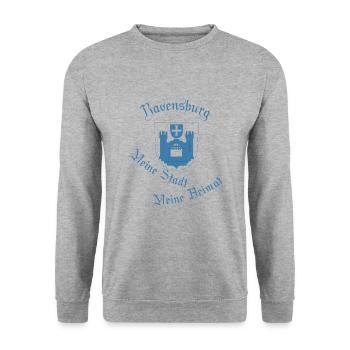 Ravensburg Rutenfest - Unisex Pullover - Weißgrau meliert - Vorne - Alina (178cm) & Michal (187cm)