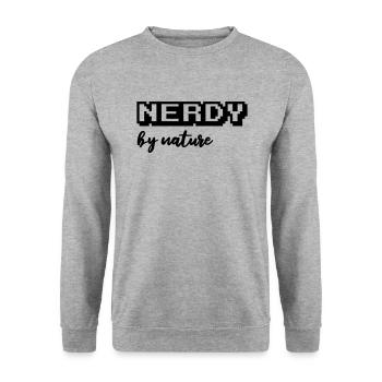 Nerdy by nature - Unisex Sweatshirt - salt & pepper - Front - Alina (178cm) & Michal (187cm)