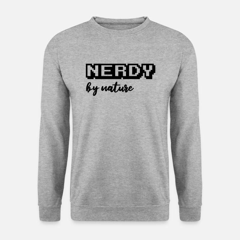Nerdy by nature - Unisex Pullover - Weißgrau meliert