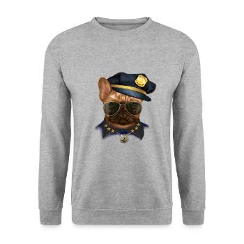bouledogue français - Sweat-shirt Unisexe - gris chiné - Devant - Alina (178cm) & Michal (187cm)