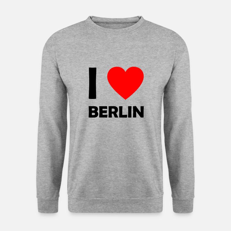 I Love Berlin - Unisex Pullover - Weißgrau meliert