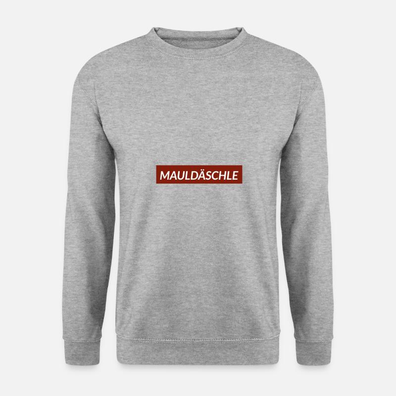 Schwäbischer Mundschutz - Mauldäschle - Maske - Unisex Pullover - Weißgrau meliert