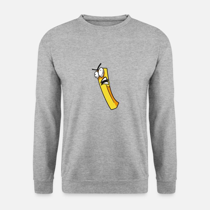 Mecker Frites, schimpfende Pommes - Unisex Pullover - Weißgrau meliert