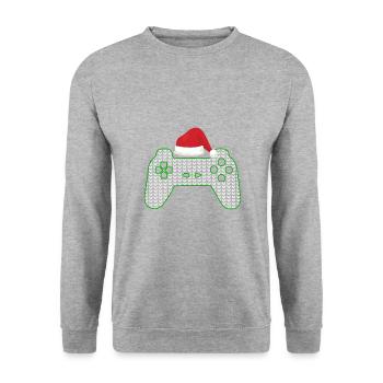 Jugador de Navidad feo - Sudadera unisex - jaspeado blanco gris - delante - Alina (178cm) & Michal (187cm)