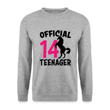 14e anniversaire fille cadeau adolescent 14 ans - Sweat-shirt Unisexe - gris chiné - Devant - Alina (178cm) & Michal (187cm)